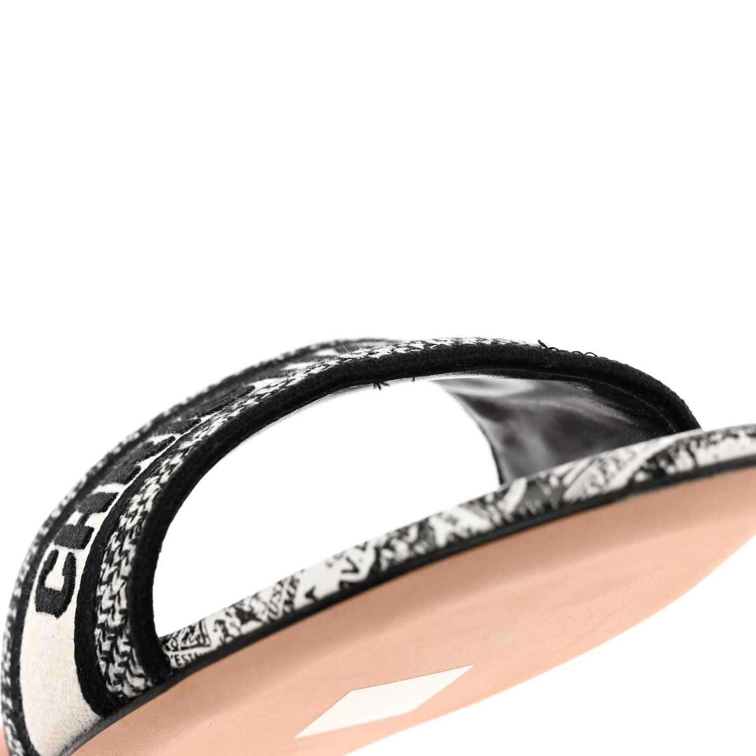 Christian Dior Canvas Plan de Paris Embroidered Dway Flat Slide Sandals 40.5 Off White Black 14 of 15