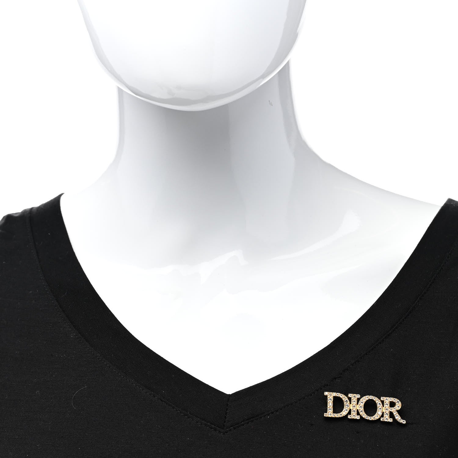 Christian Dior Crystal Dior Logo Brooch Gold 2 of 3