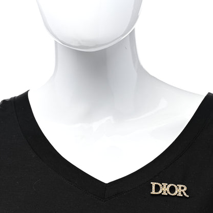 Christian Dior Crystal Dior Logo Brooch Gold 2 of 3