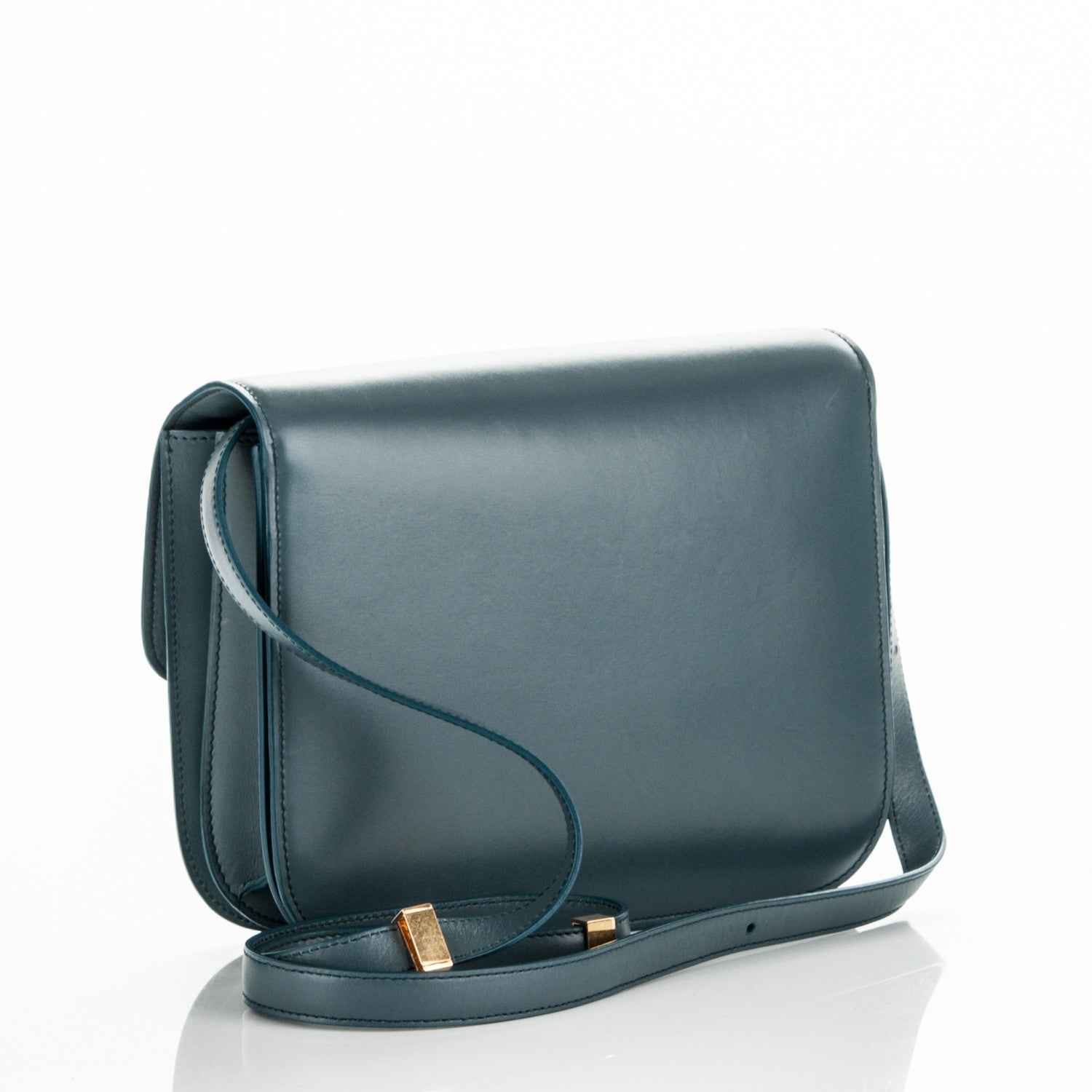 Celine Box Calfskin Medium Classic Box Flap Bag Slate Blue 3 of 6