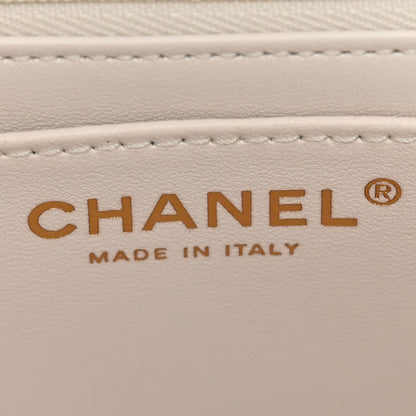 Chanel Lambskin Quilted Resin CC Mini Flap Bag White Black 6 of 10