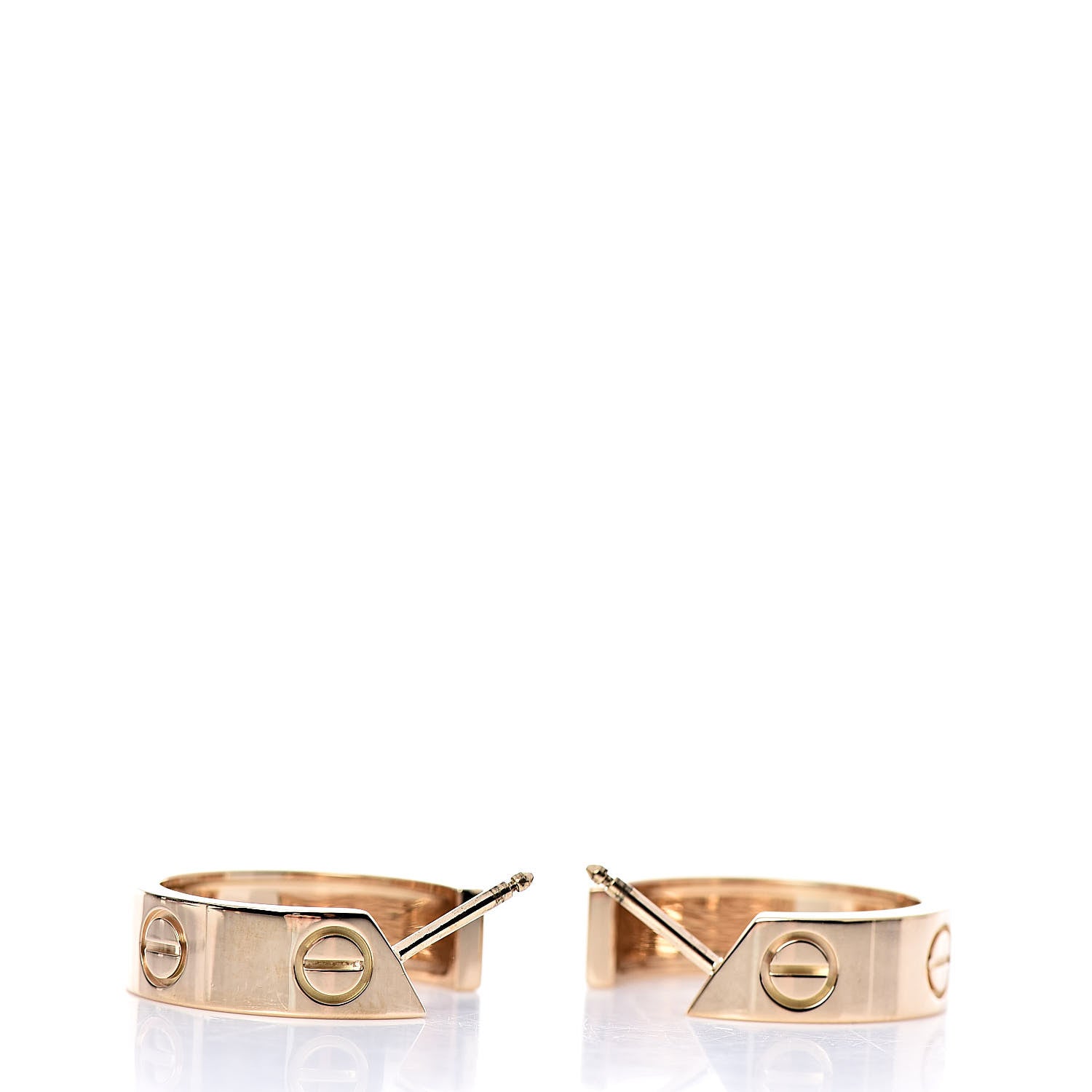Cartier 18K Yellow Gold 5.5mm LOVE Hoop Earrings 3 of 4