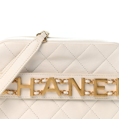 Chanel Calfskin Quilted Enchained Camera Case Bag White 7 of 12