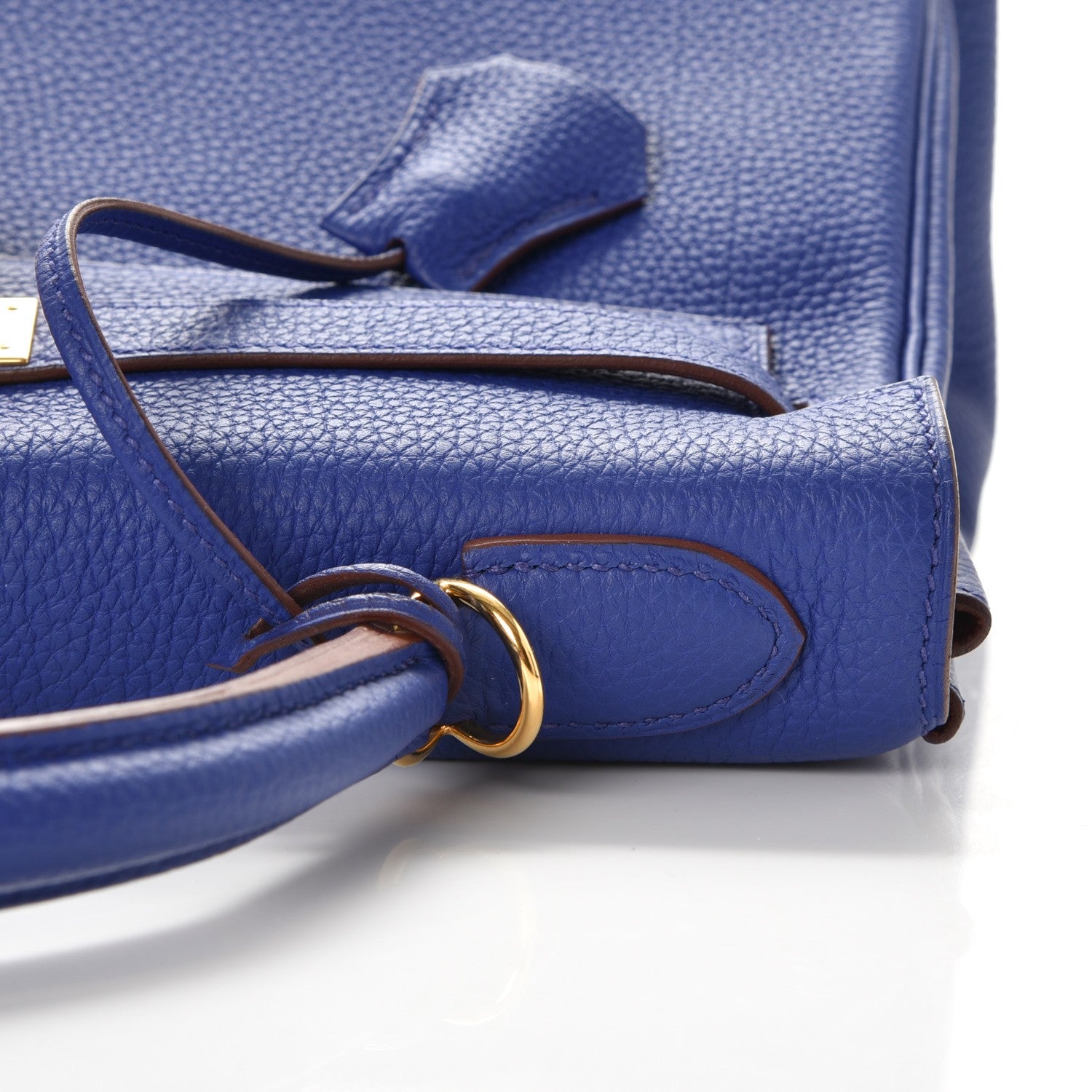Hermes Togo Horseshoe Kelly Retourne 32 Bleu Electrique Rouge H 14 of 38