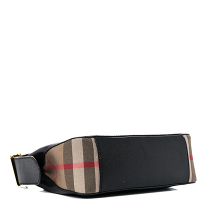 Burberry Soft Grain Calfskin House Check Small Helmsley Crossbody Black 4 of 17