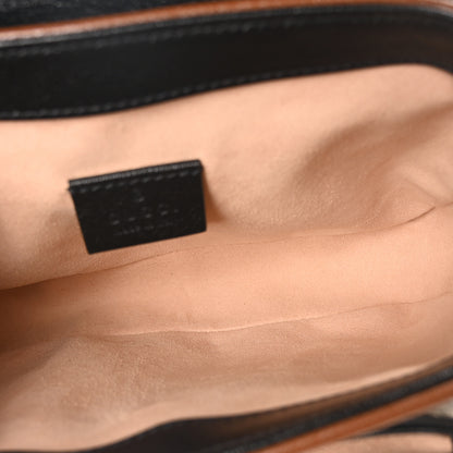 Gucci GG Supreme Monogram New Sakai Lux Calfskin Mini Padlock Flap Pocket Shoulder Bag Beige Ebony Black Cuir 5 of 10