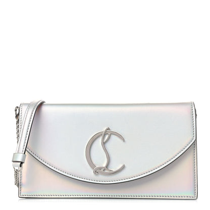Christian Louboutin Iridescent Calfskin Loubi54 Crossbody Clutch Silver 1 of 11