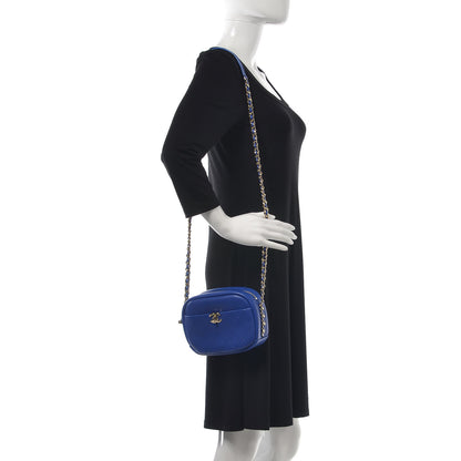 Chanel Goatskin Quilted Small Casual Trip Camera Case Blue 2 of 8