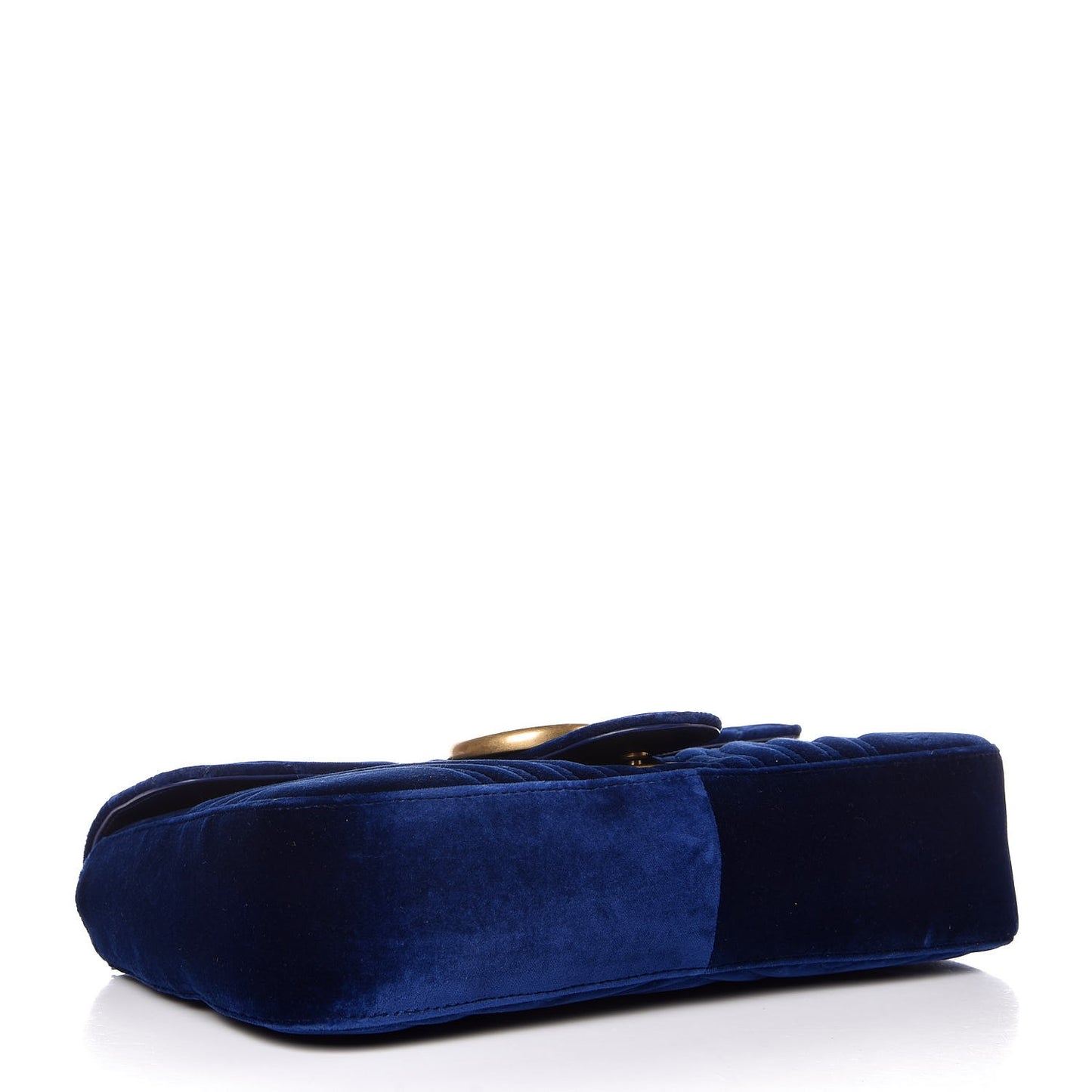 Velvet Matelasse Medium GG Marmont Shoulder Bag Cobalt Blue