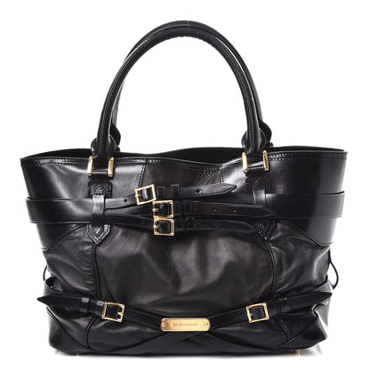 Burberry Lambskin Bridle Calfskin Medium Landscape Lynher Tote Black 1 of 9