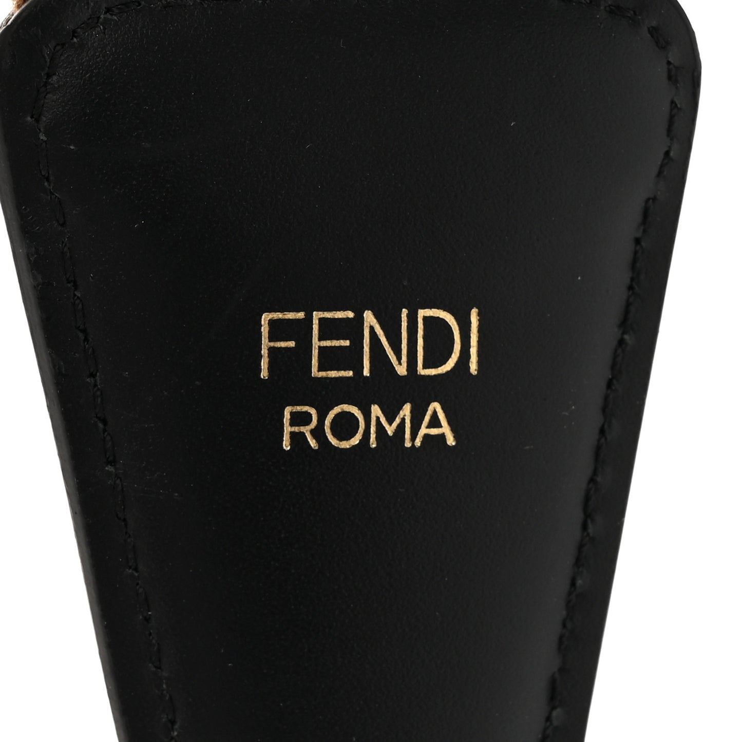Ribbon Vitello Century FF 1974 Flat Studded Strap You Fango Marrone Ebano