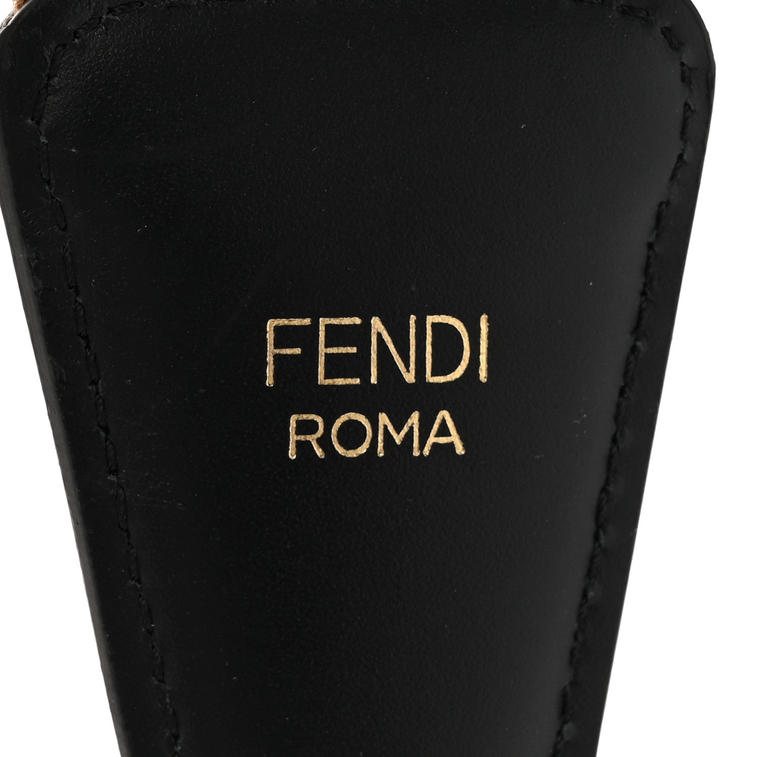 Fendi Ribbon Vitello Century FF 1974 Flat Studded Strap You Fango Marrone Ebano 4 of 5