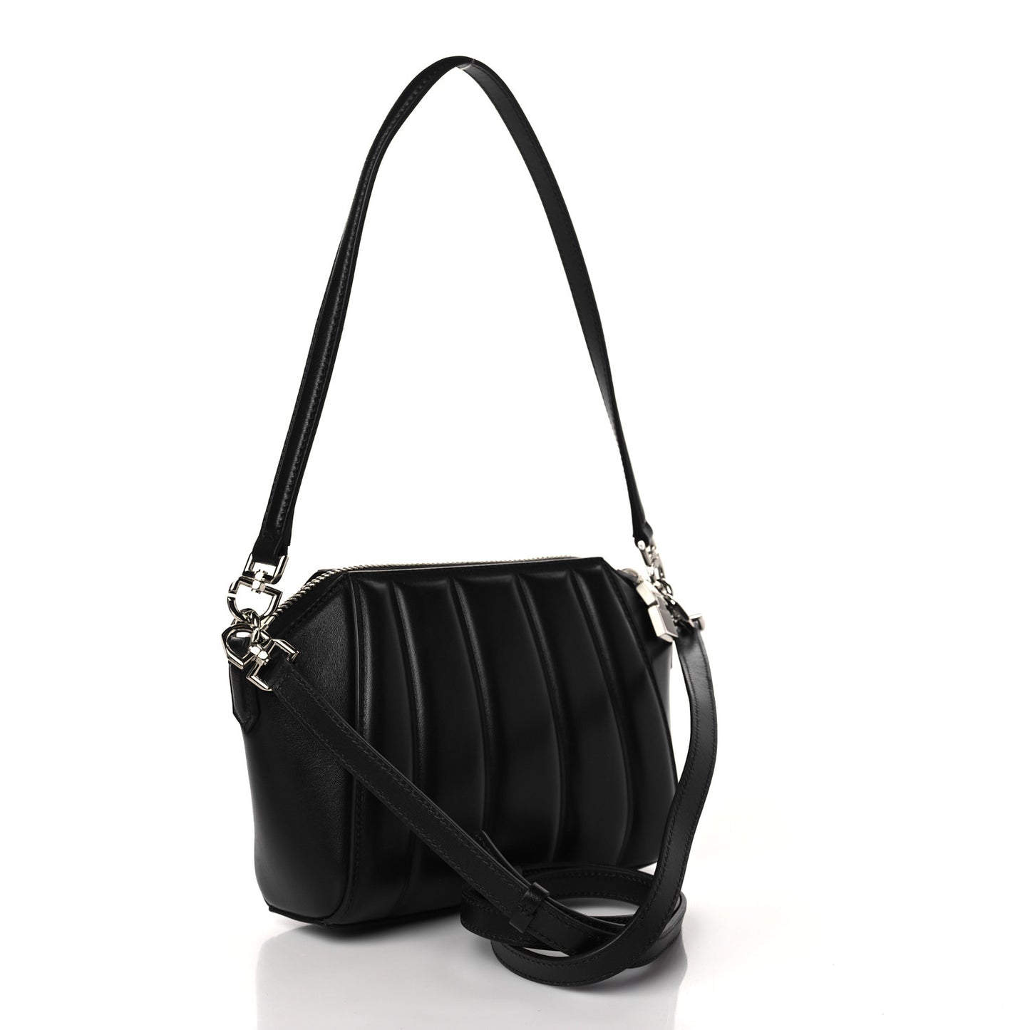 Lambskin XS Lock Antigona Shoulder Bag Black