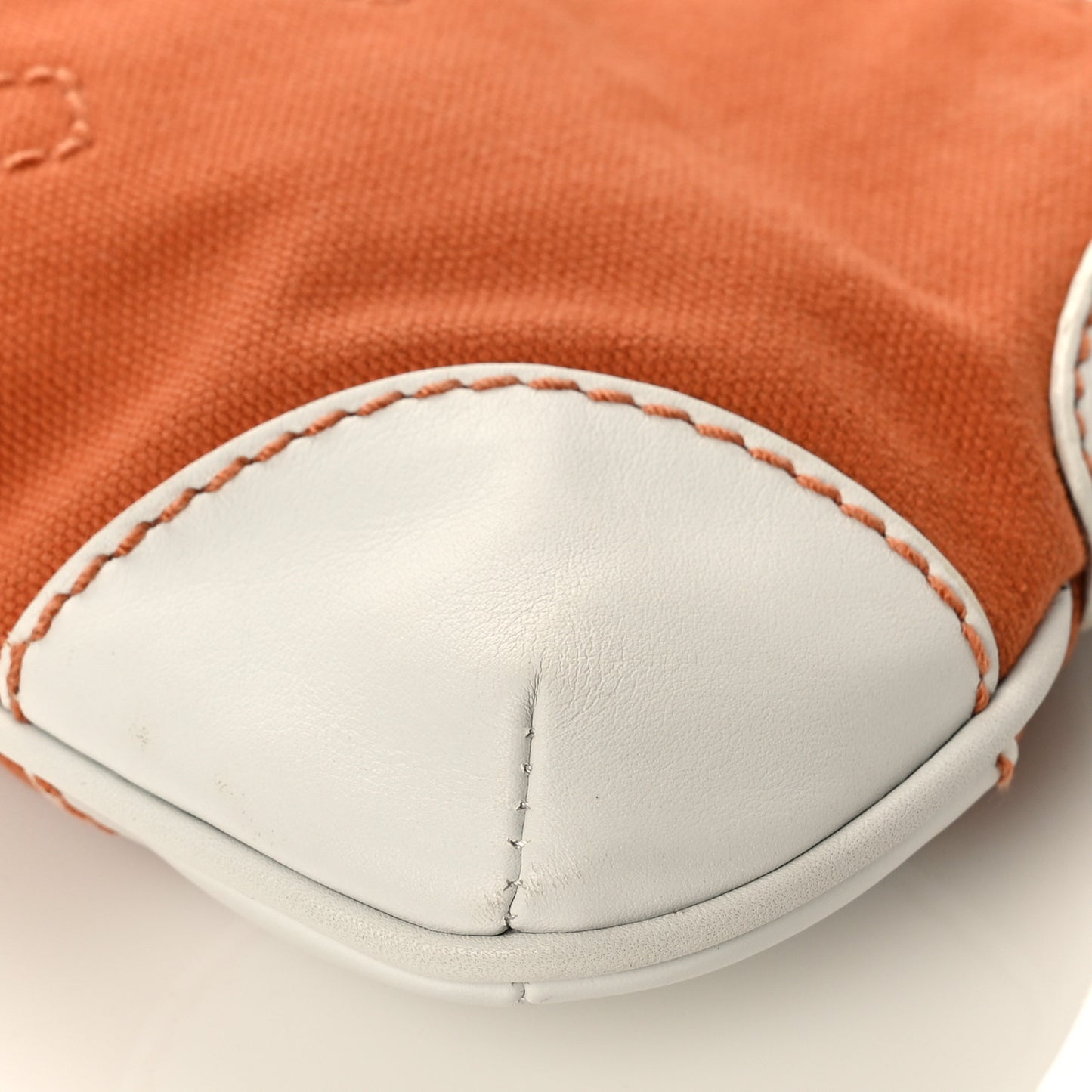 Lambskin Canvas CC Olsen Chain Small Shoulder Bag White Orange