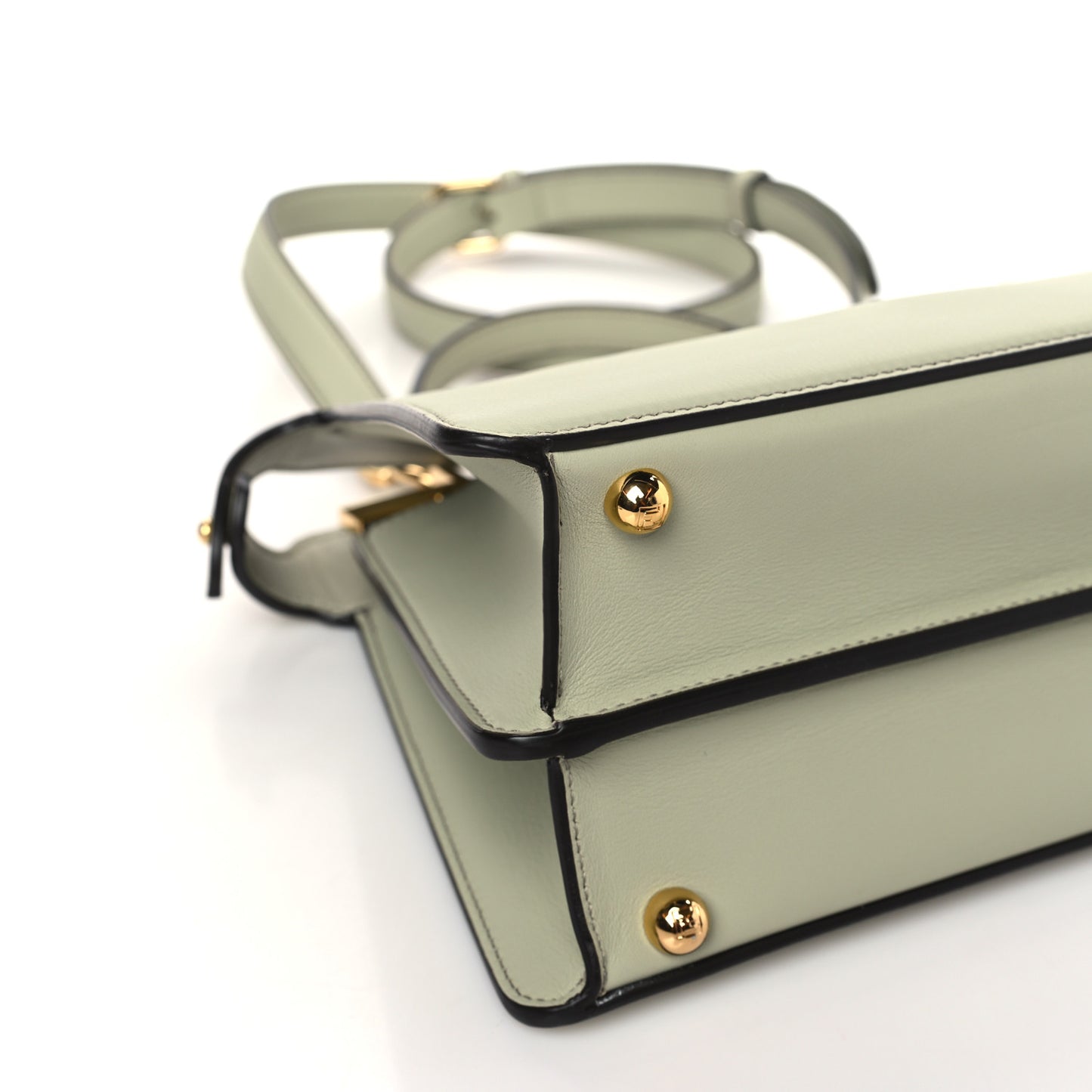 Vitello Seta Shiny Nappa Small Peekaboo I SEE U Satchel Green Tea
