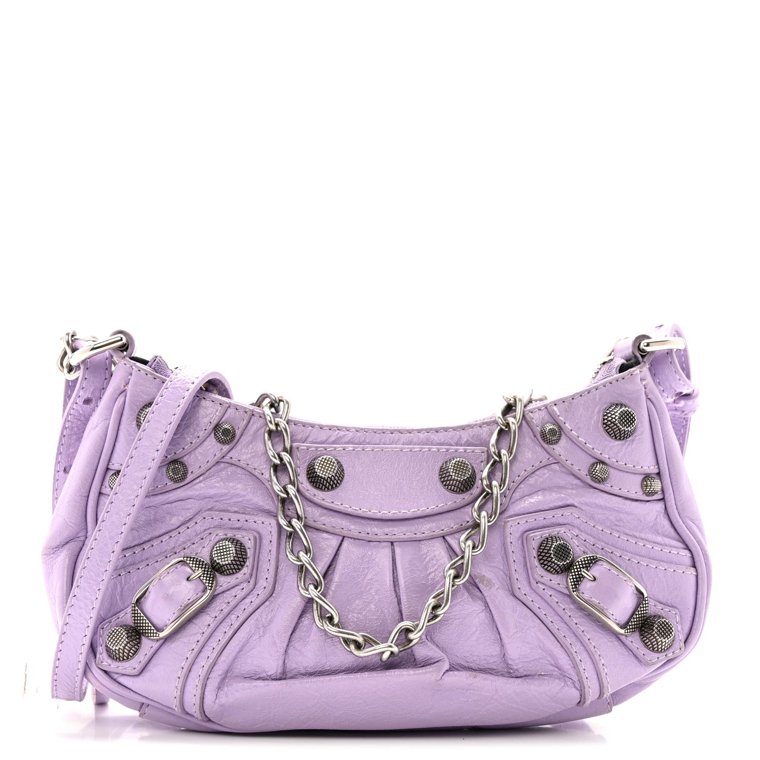 Balenciaga Agneau Arena Le Cagole Mini Purse With Chain Lilac 1 of 14