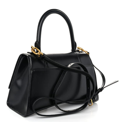 Balenciaga Shiny Box Calfskin Small Hourglass Top Handle Bag Black 3 of 9
