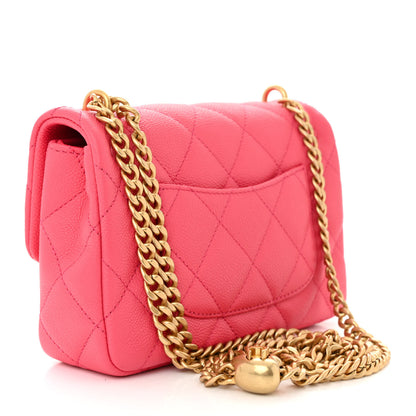 Chanel Caviar Quilted Sweetheart Mini Rectangular Flap Pink 2 of 9