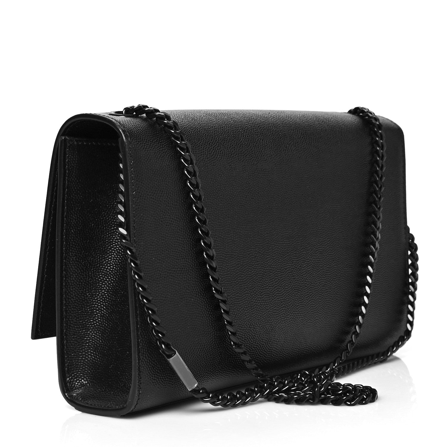 Saint Laurent Grain De Poudre Medium Classic Monogram Kate Satchel Black 3 of 10