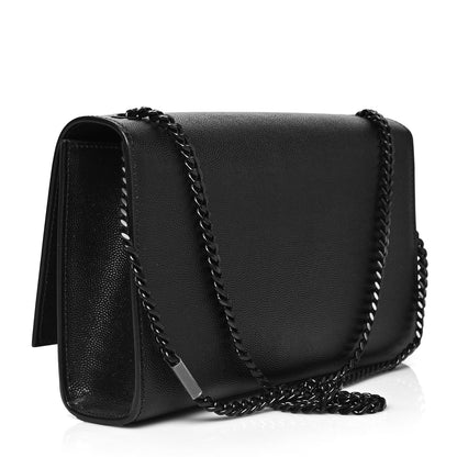 Saint Laurent Grain De Poudre Medium Classic Monogram Kate Satchel Black 3 of 10