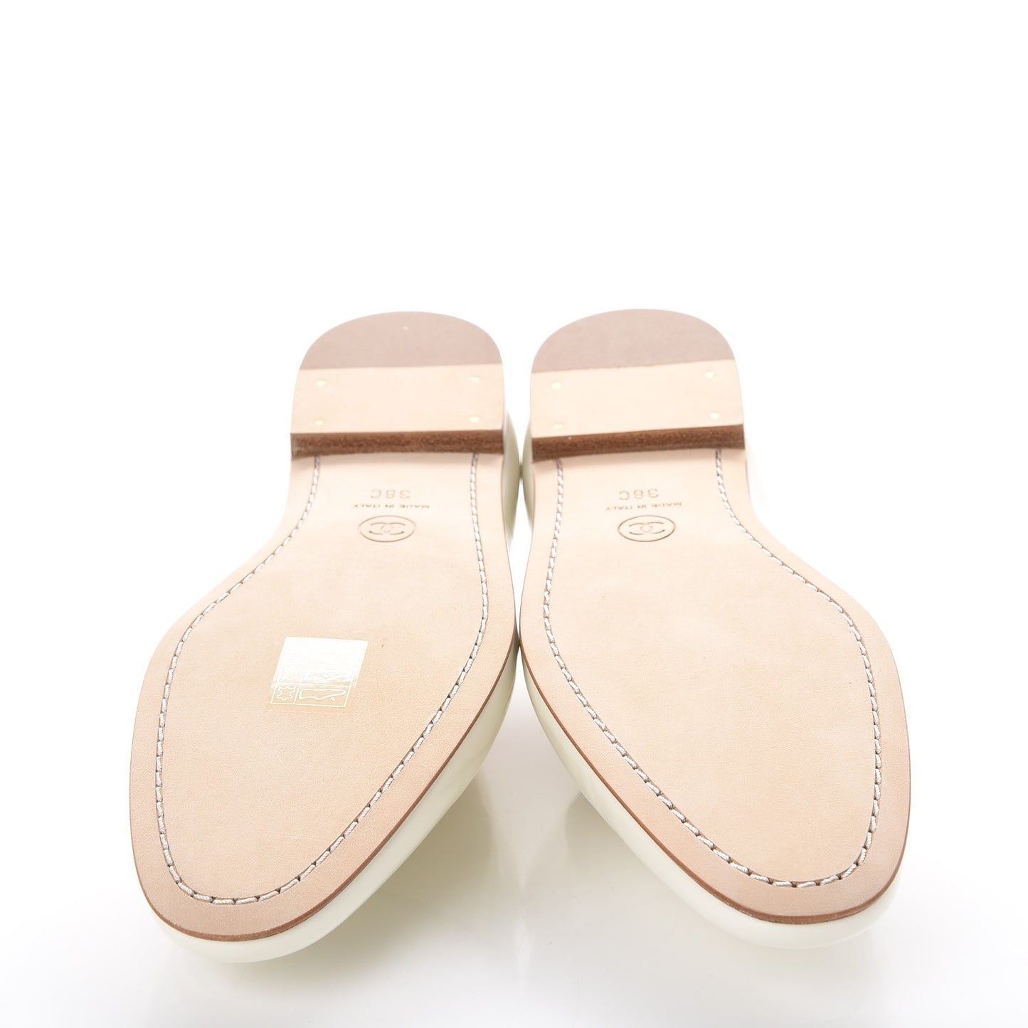 Patent Calfskin CC Loafers 38 White