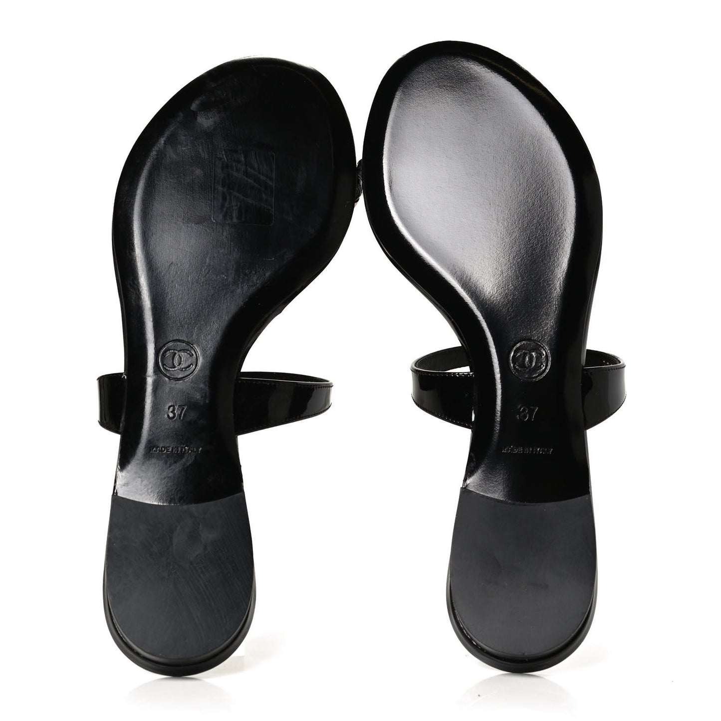 Patent CC Toe Ring Sandals 37 Black