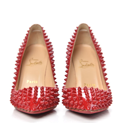 Christian Louboutin Patent Pigalle Spikes 100 Pumps 36.5 Flamenco 2 of 8