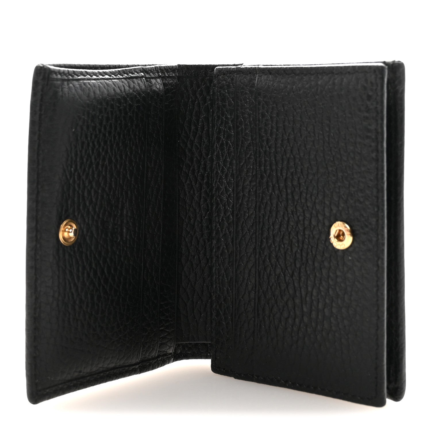 Gucci Pebbled Calfskin GG Marmont Card Case Black 5 of 8