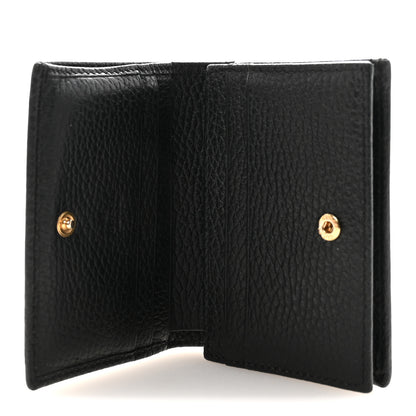 Gucci Pebbled Calfskin GG Marmont Card Case Black 5 of 8
