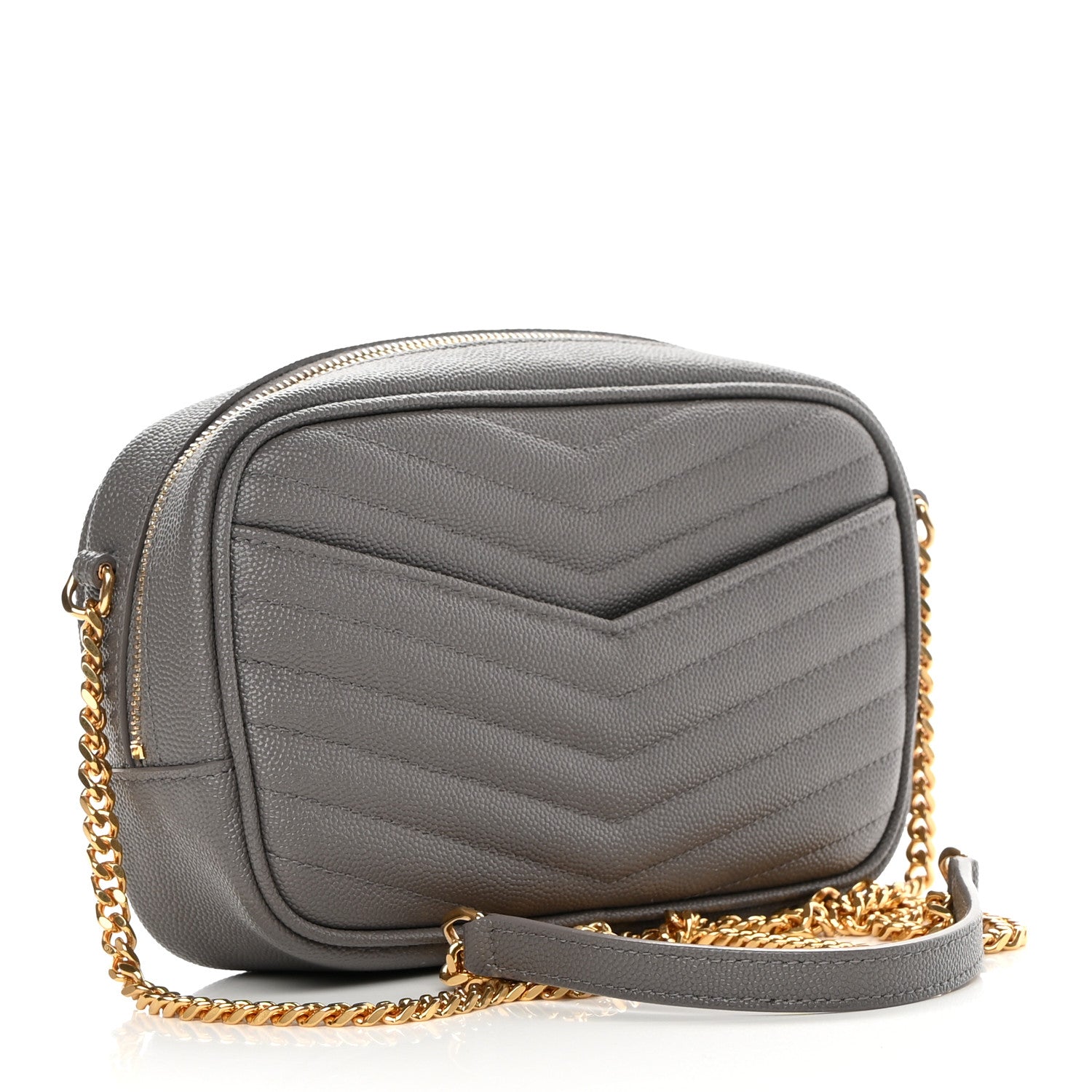 Saint Laurent Grain De Poudre Matelasse Monogram Mini Lou Camera Bag Fog 3 of 10