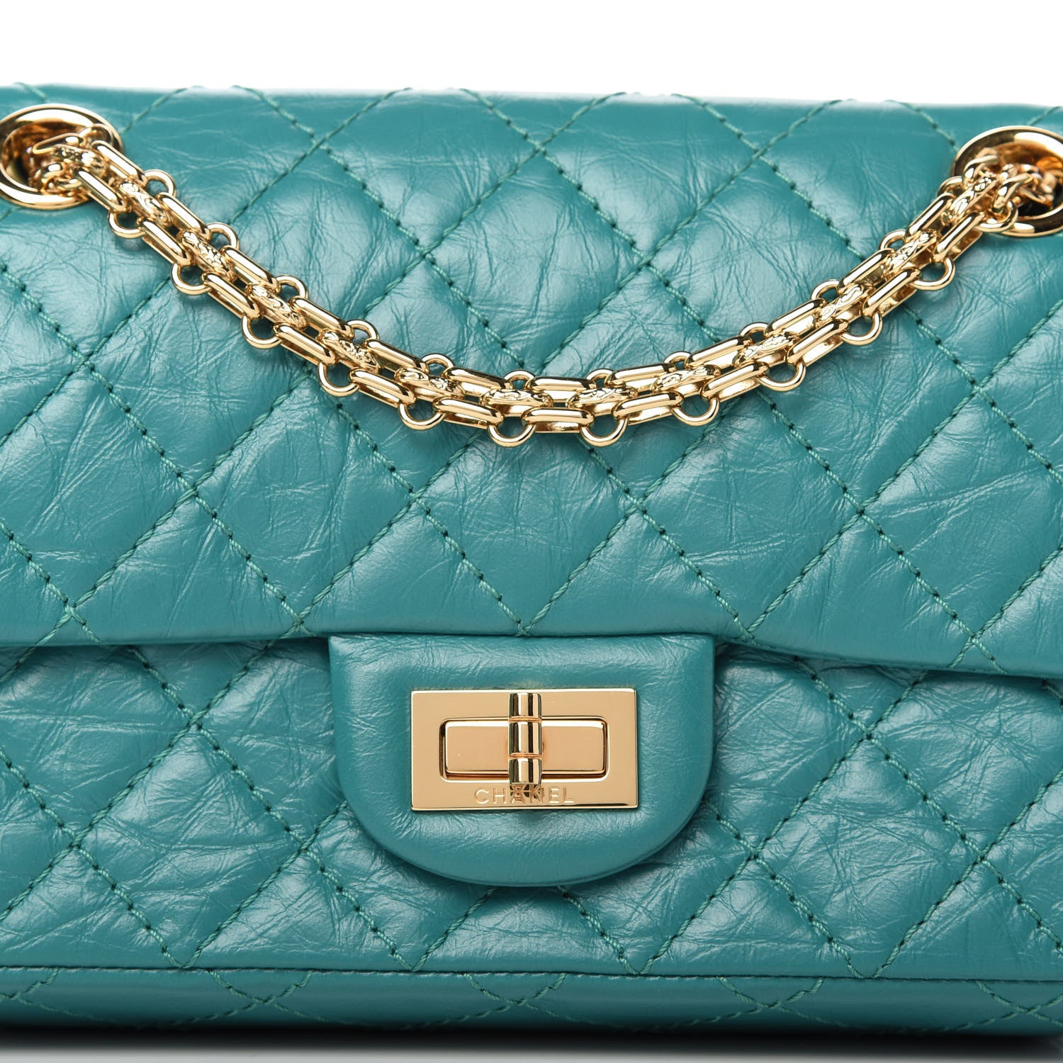 Chanel Aged Calfskin Quilted 2.55 Reissue Mini Flap Green 10 of 12
