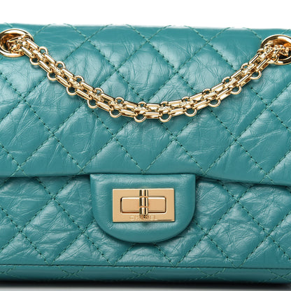 Chanel Aged Calfskin Quilted 2.55 Reissue Mini Flap Green 10 of 12
