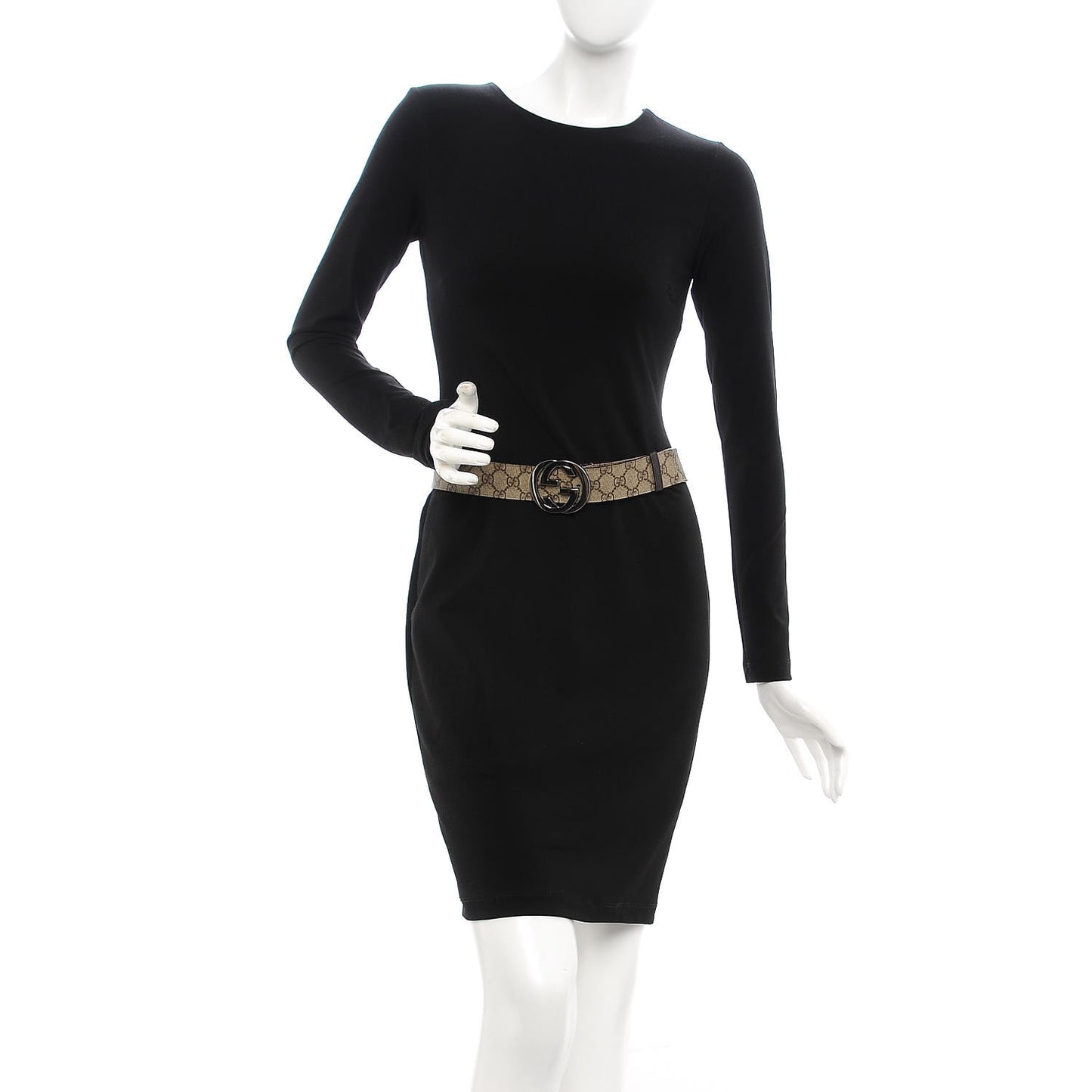 GG Plus Monogram Interlocking G Belt 90 36 Dark Brown