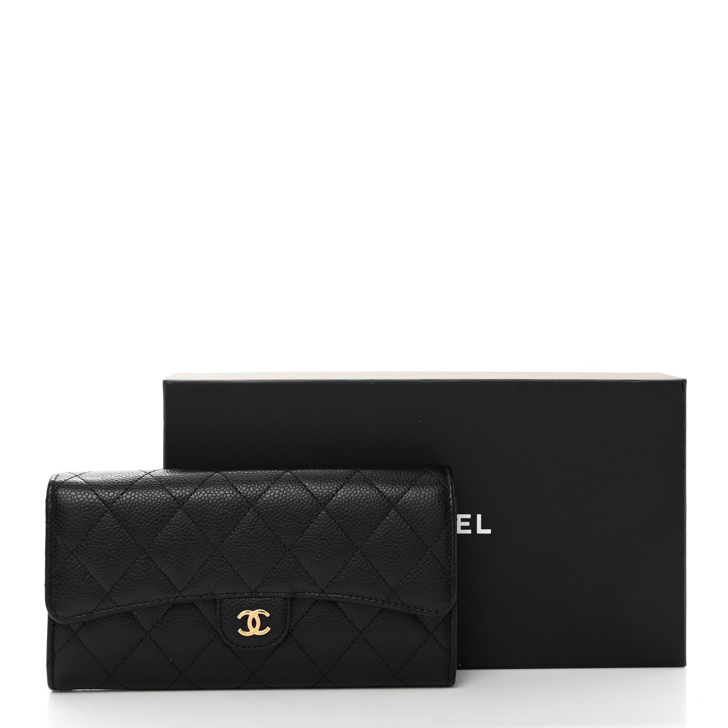 Chanel Caviar Quilted Large Gusset Flap Wallet Black 9 of 9