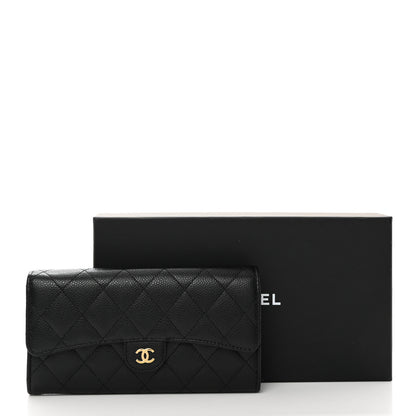 Chanel Caviar Quilted Large Gusset Flap Wallet Black 9 of 9