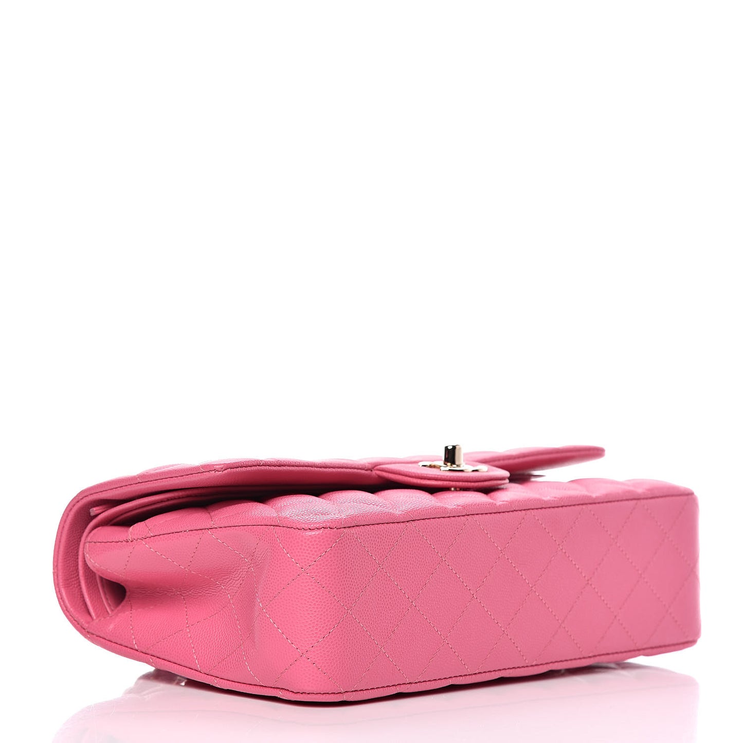 Caviar Quilted Medium Double Flap Pink