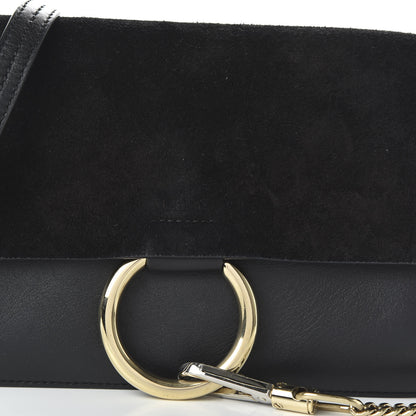Chloe Suede Calfskin Small Faye Shoulder Bag Black 9 of 9