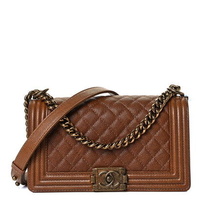Chanel Caviar Quilted Medium Boy Flap Brown 1 of 13