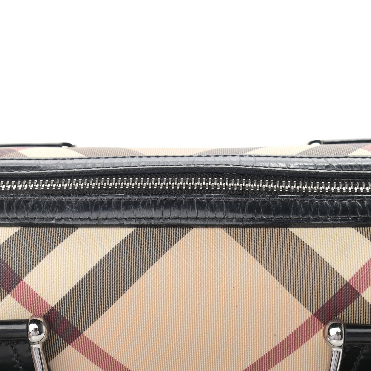 Burberry Supernova Check Patent Bowling Bag Black 11 of 19