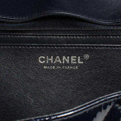 Chanel Distressed Patent Jumbo Single Flap Navy Blue 7 of 8