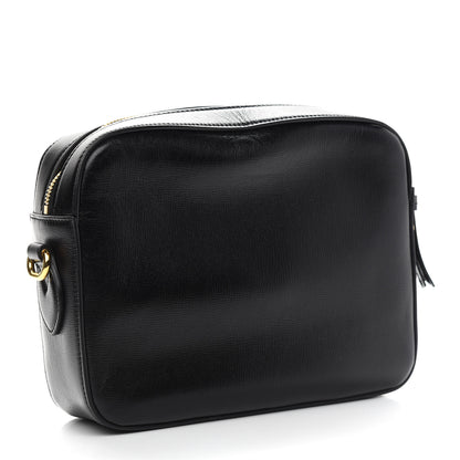 Gucci Textured Calfskin Small Horsebit 1955 Shoulder Bag Black 3 of 9