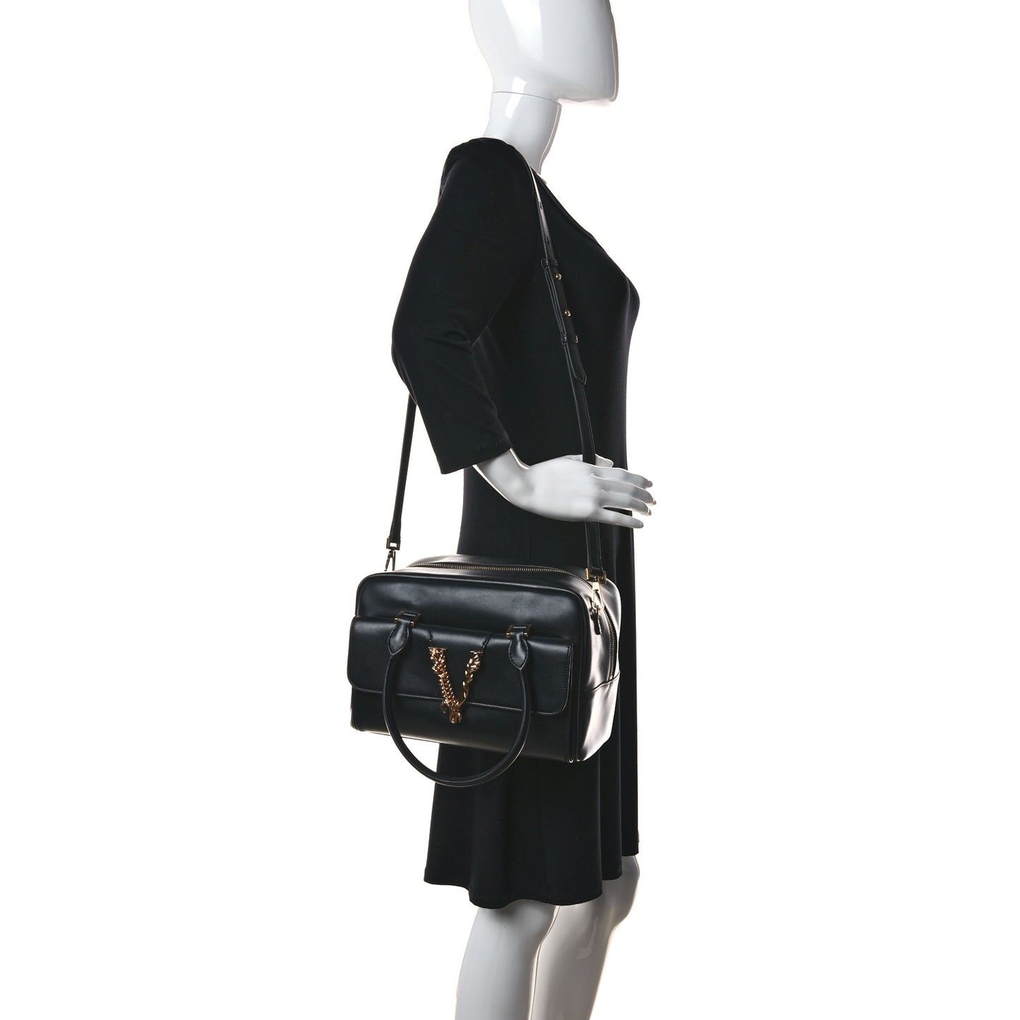 Saffiano Virtus Small Bowling Bag Black