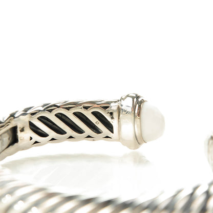 David Yurman Sterling Silver White Agate 10mm Waverly Bracelet 6 of 6