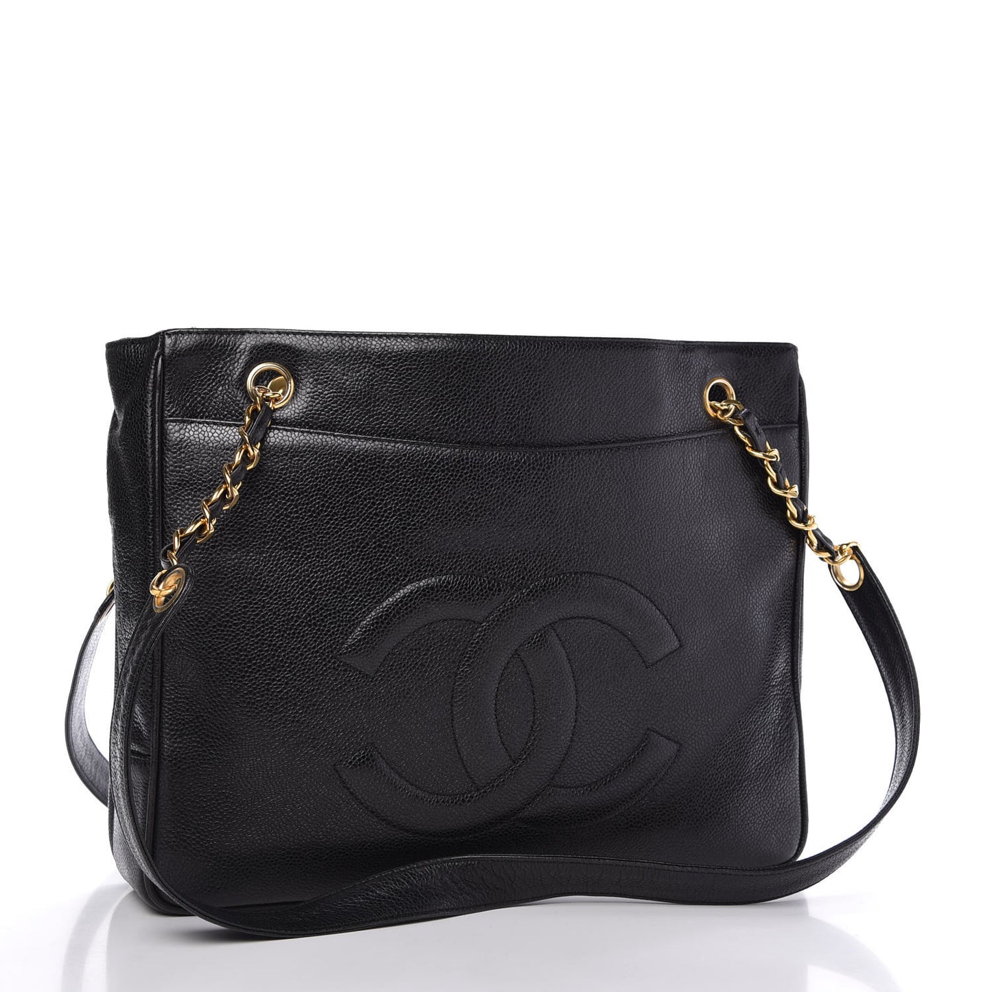 Caviar Flap Shoulder Bag Black