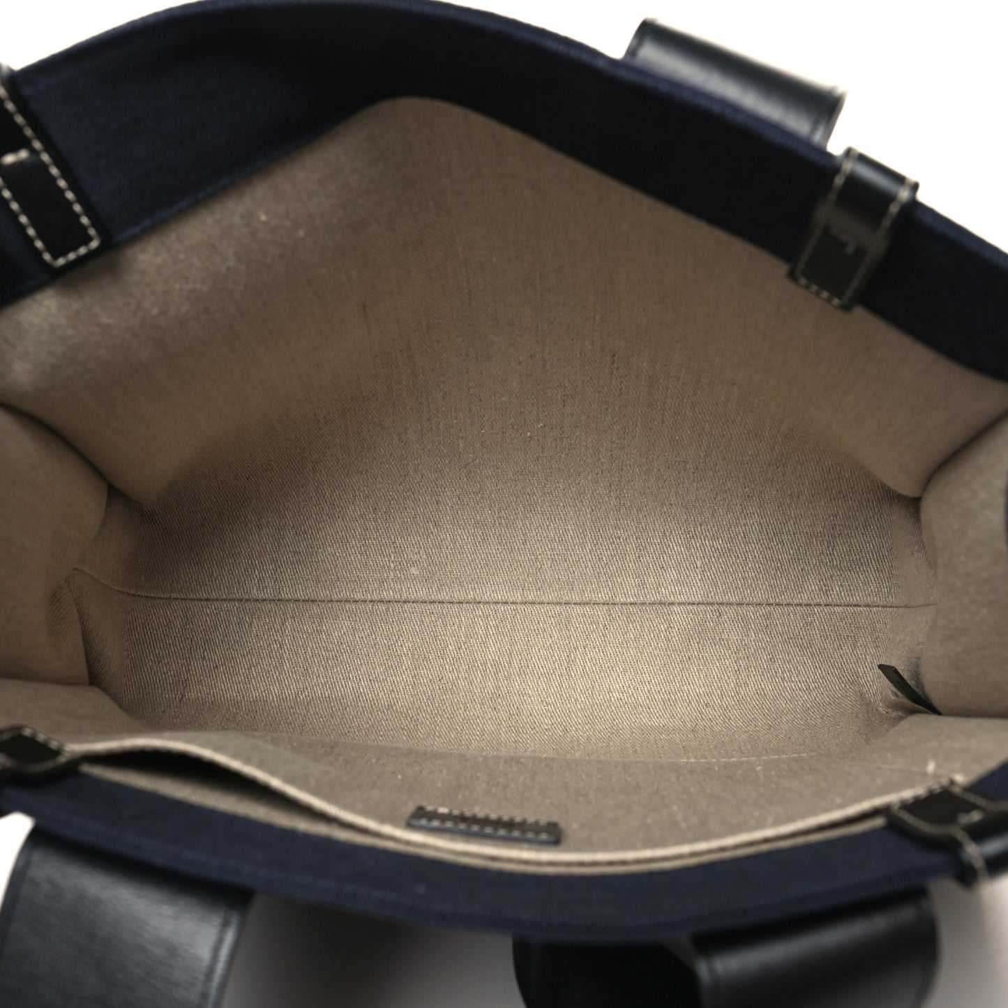 Calfskin Linen Medium Woody Tote Deep Denim