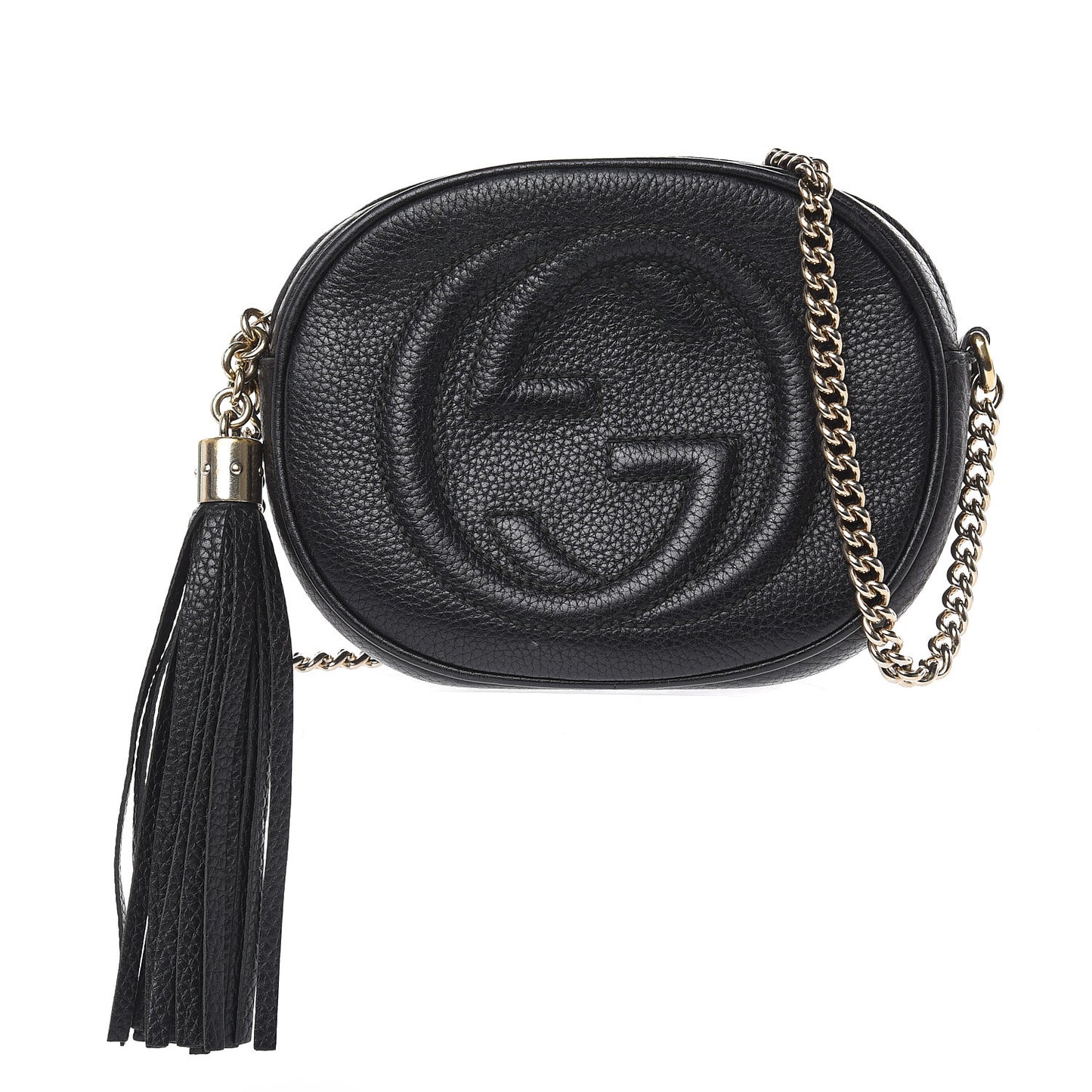 Pebbled Calfskin Mini Soho Chain Bag Black