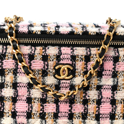 Chanel Tweed Pearl Crush Small Vanity Case With Chain Pink Multicolor 8 of 11