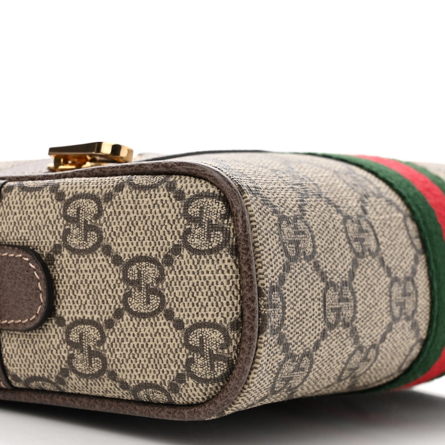 GG Supreme Monogram Web Small Ophidia Belt Bag 85 34 Dark Brown