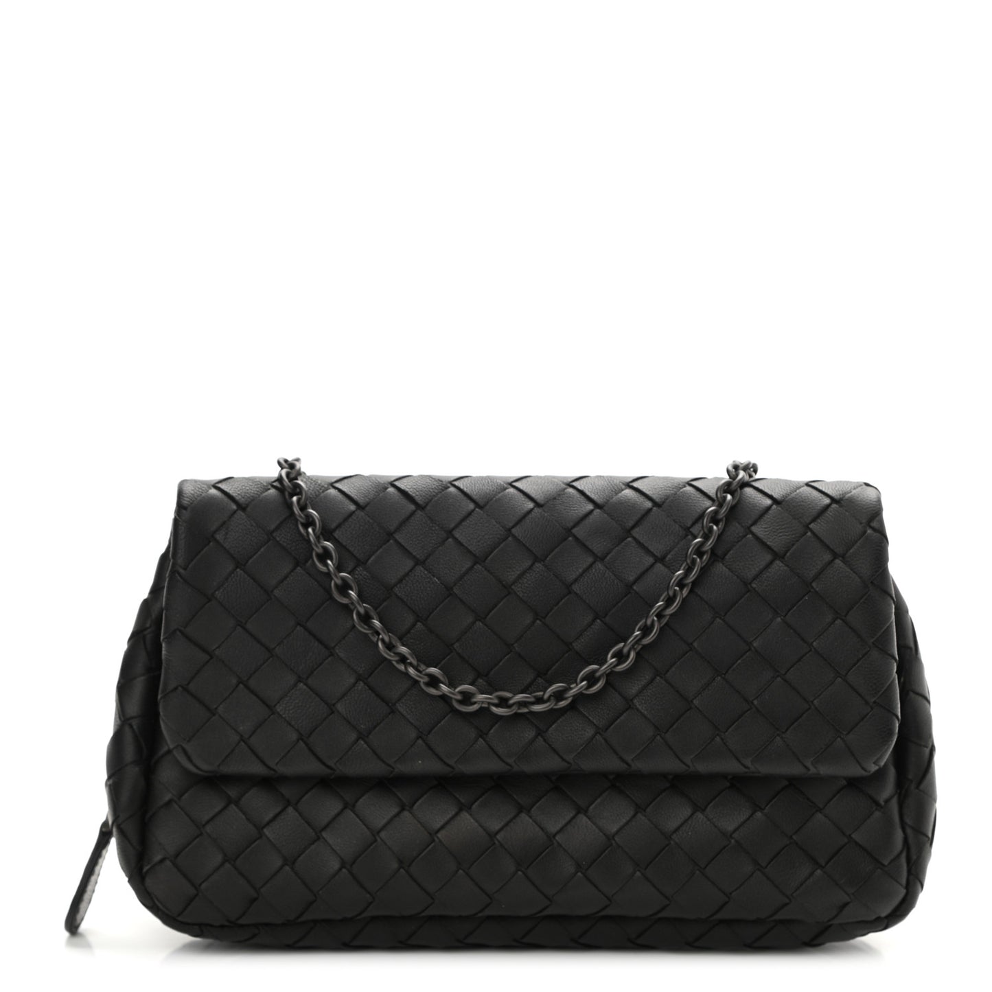 Nappa Intrecciato Small Chain Crossbody Black