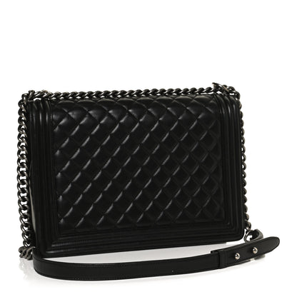 Chanel Lambskin Quilted Large Boy Flap Black 3 of 10